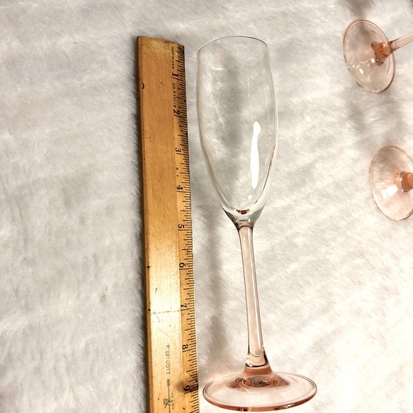VINTAGE Cristal D’arques Luminarc Pink Champagne Flutes 3 Glasses Marked France - Picture 3 of 6
